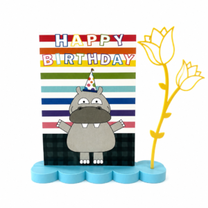 Wens kaartenhouder met kaart & decoratie